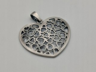 Piękna damska srebrna ażurowa zawieszka/wisiorek SERCE / SERCA biżuteria