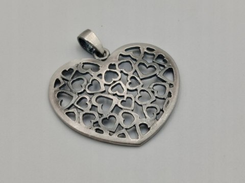 Piękna damska srebrna ażurowa zawieszka/wisiorek SERCE / SERCA biżuteria