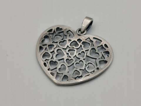 Piękna damska srebrna ażurowa zawieszka/wisiorek SERCE / SERCA biżuteria