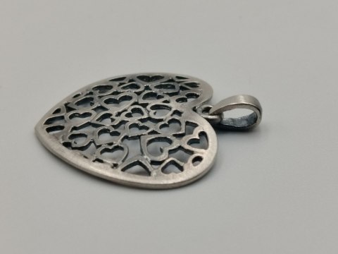 Piękna damska srebrna ażurowa zawieszka/wisiorek SERCE / SERCA biżuteria