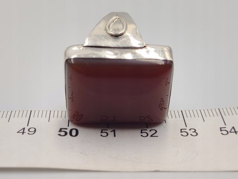 Piękny duży stary srebrny damski pierścionek KARNEOL r.17 srebro biżuteria