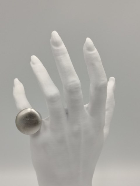 Piękny srebrny damski pierścionek MAT / POŁYSK r. 14 srebro 925 biżuteria