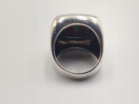 Piękny srebrny damski pierścionek sygnet KAMIEŃ CUDÓW r.16 srebro biżuteria