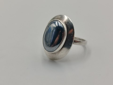 Piękny stary damski srebrny pierścionek HEMATYT srebro 925 r.21 VINTAGE
