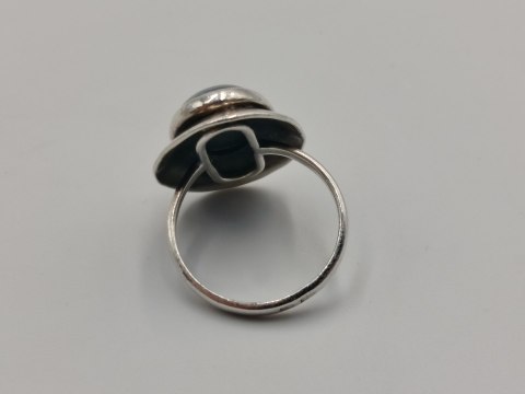 Piękny stary damski srebrny pierścionek HEMATYT srebro 925 r.21 VINTAGE