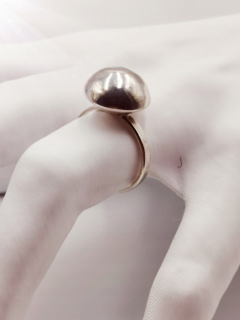 Piękny stary damski srebrny pierścionek KOPUŁKA r.16 VINTAGE biżuteria