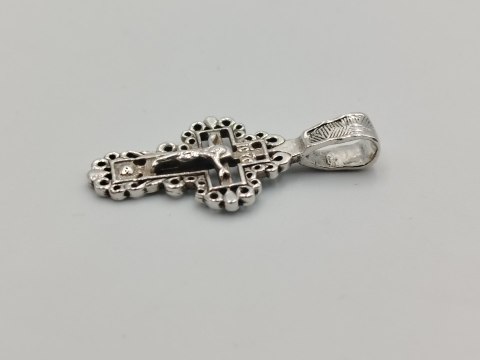 Piękny stary srebrny ażurowy KRZYŻ PRAWOSŁAWNY srebro 925 VINTAGE biżuteria