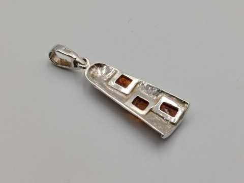 Piękny stary srebrny damski wisiorek/zawieszka DZWONEK bursztyn VINTAGE