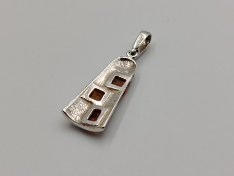 Piękny stary srebrny damski wisiorek/zawieszka DZWONEK bursztyn VINTAGE