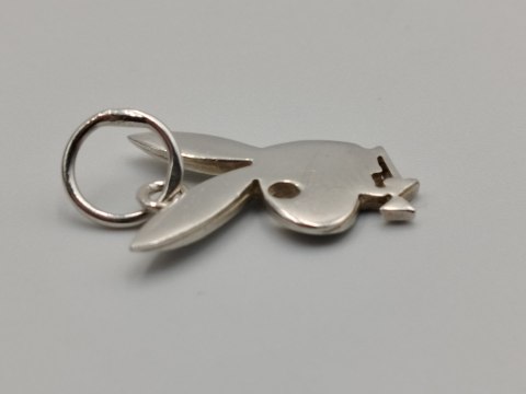 Piękny stary srebrny damski wisiorek/zawieszka KRÓLICZEK PLAYBOYA vintage