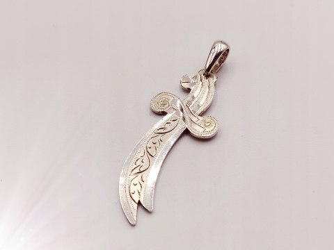 Piękny stary srebrny damski wisiorek/zawieszka MIECZ/SZABLA srebro VINTAGE