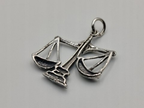 Piękny stary srebrny damski wisiorek/zawieszka WAGA biżuteria VINTAGE