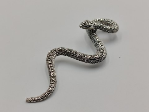 Piękny stary srebrny damski wisiorek/zawieszka WĄŻ/ŻMIJA biżuteria VINTAGE
