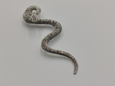 Piękny stary srebrny damski wisiorek/zawieszka WĄŻ/ŻMIJA biżuteria VINTAGE