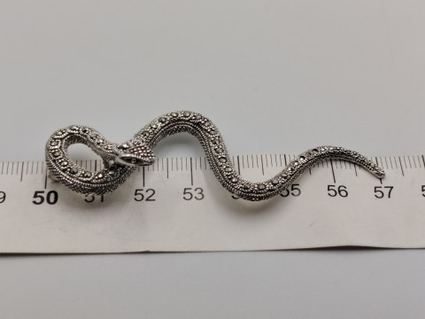Piękny stary srebrny damski wisiorek/zawieszka WĄŻ/ŻMIJA biżuteria VINTAGE