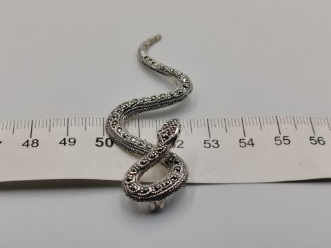 Piękny stary srebrny damski wisiorek/zawieszka WĄŻ/ŻMIJA biżuteria VINTAGE