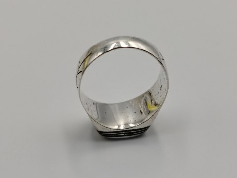 Piękny stary srebrny pierścionek/sygnet LISTKI r.22 biżuteria VINTAGE