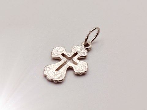 Piękny stary srebrny wisiorek/zawieszka ażurowy KRZYŻYK srebro 925 VINTAGE