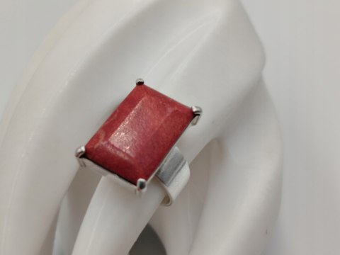 Stary piękny srebrny damski pierścionek KORALOWIEC r. 10 biżuteria VINTAGE