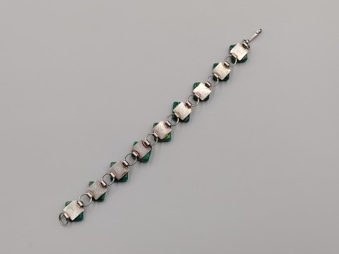 Piękna stara srebrna damska bransoletka AMAZONIT srebro biżuteria VINTAGE