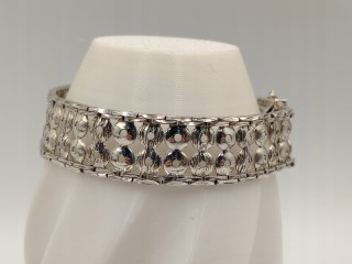 Piękna stara srebrna damska bransoletka ażurowa KOŁA srebro 800 VINTAGE