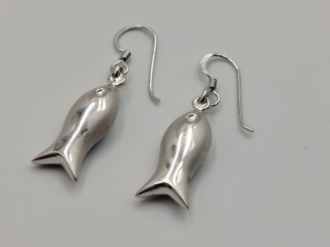 Piękne srebrne damskie kolczyki RYBKI, RYBY srebro 925 biżuteria VINTAGE