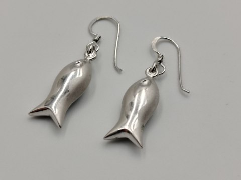 Piękne srebrne damskie kolczyki RYBKI, RYBY srebro 925 biżuteria VINTAGE