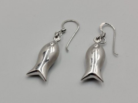 Piękne srebrne damskie kolczyki RYBKI, RYBY srebro 925 biżuteria VINTAGE