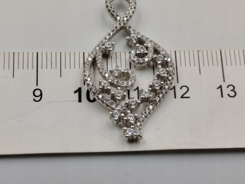 Piękne srebrne damskie kolczyki ażurowe cyrkonie srebro 925 biżuteria