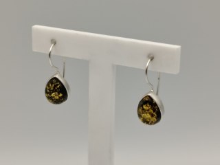 Piękne srebrne damskie kolczyki bigiel BURSZTYN srebro biżuteria VINTAGE