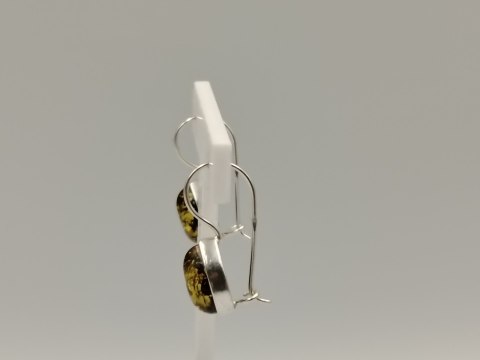 Piękne srebrne damskie kolczyki bigiel BURSZTYN srebro biżuteria VINTAGE