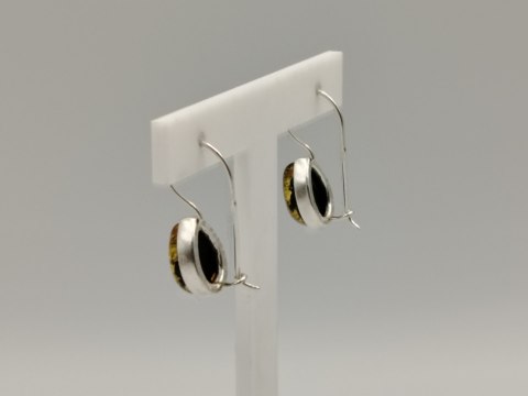 Piękne srebrne damskie kolczyki bigiel BURSZTYN srebro biżuteria VINTAGE