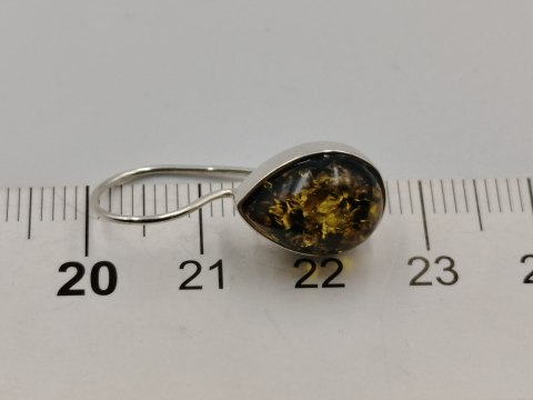 Piękne srebrne damskie kolczyki bigiel BURSZTYN srebro biżuteria VINTAGE