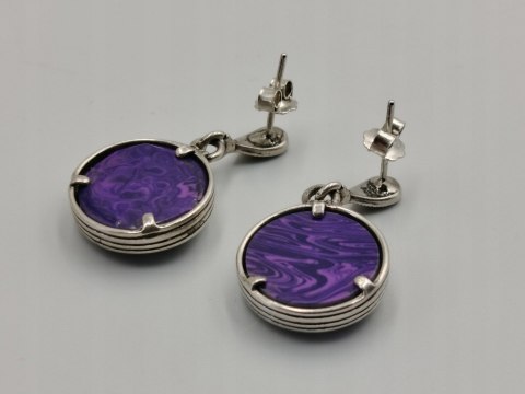 Piękne srebrne kolczyki damskie CZAROIT MARKAZYTY - srebro 925 biżuteria