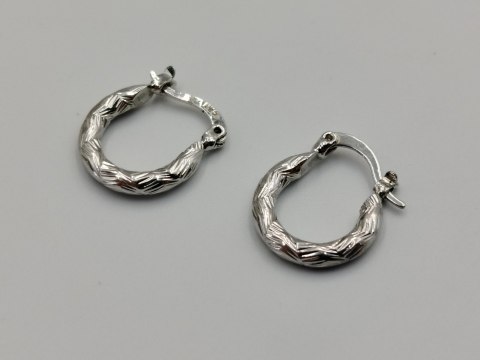 Piękne srebrne kolczyki damskie KOŁA małe wzorek - srebro 925 biżuteria