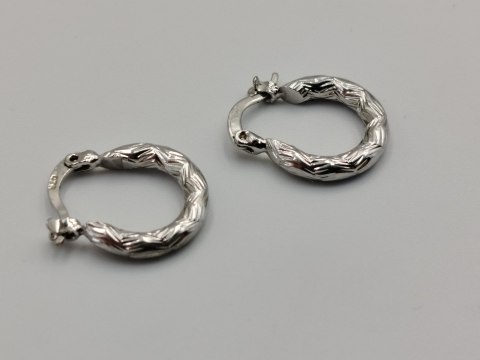 Piękne srebrne kolczyki damskie KOŁA małe wzorek - srebro 925 biżuteria