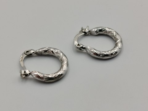 Piękne srebrne kolczyki damskie KOŁA małe wzorek - srebro 925 biżuteria