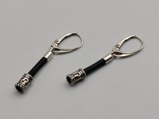 Piękne srebrne kolczyki damskie wiszące KAUCZUK wzorek srebro 925 biżuteria