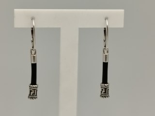 Piękne srebrne kolczyki damskie wiszące KAUCZUK wzorek srebro 925 biżuteria