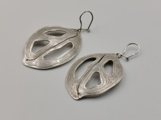 Piękne stare srebrne damskie kolczyki ażurowe srebro 925 biżuteria VINTAGE