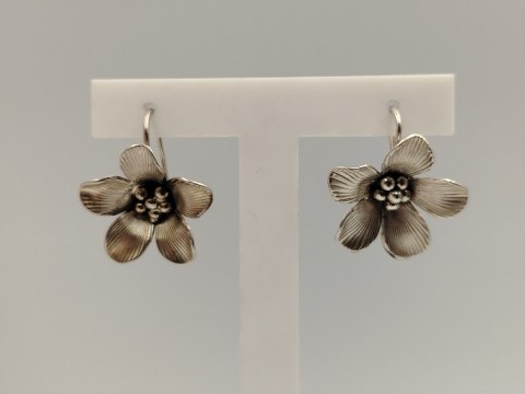 Piękne stare srebrne kolczyki damskie KWIAT srebro 925 biżuteria VINTAGE