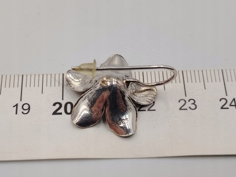 Piękne stare srebrne kolczyki damskie KWIAT srebro 925 biżuteria VINTAGE