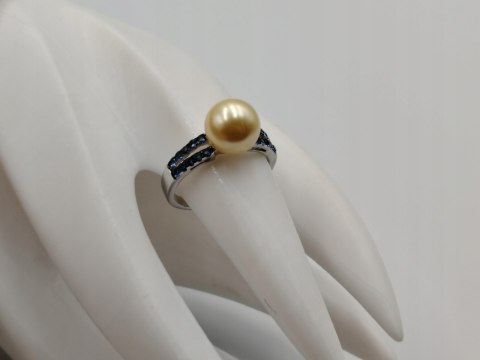 Piękny srebrny damski pierścionek PERŁA+CYRKONIE r.17 srebro 925 biżuteria