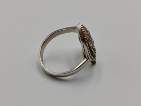 Piękny srebrny damski pierścionek ażurowy MARKAZYTY r.16 srebro biżuteria