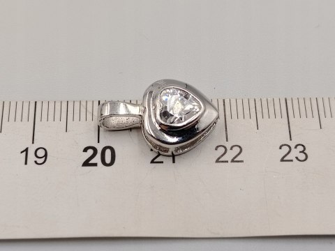 Piękny srebrny damski wisiorek/zawieszka SERCE cyrkonia srebro biżuteria