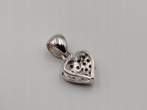 Piękny srebrny damski wisiorek/zawieszka SERCE cyrkonie srebro biżuteria