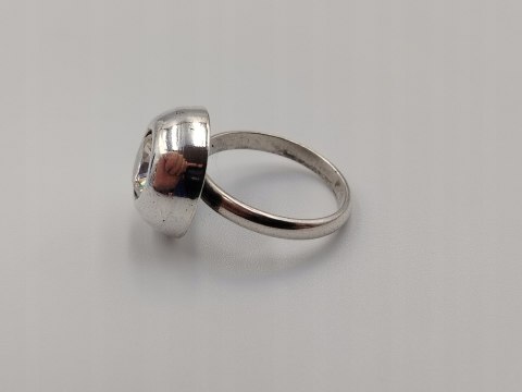 Piękny stary damski srebrny pierścionek KOPUŁKA CYRKONIA r.19 VINTAGE