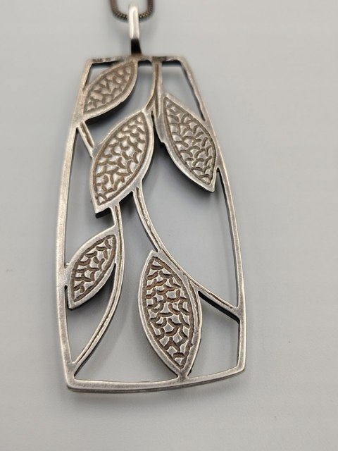 Piękny stary srebrny damski komplet wisiorek + łańcuszek biżuteria VINTAGE