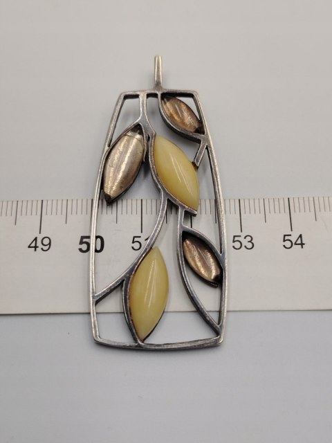 Piękny stary srebrny damski komplet wisiorek + łańcuszek biżuteria VINTAGE