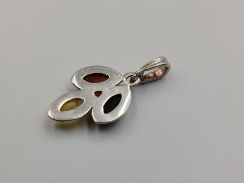 Piękny stary srebrny damski wisiorek/zawieszka bursztyn biżuteria VINTAGE